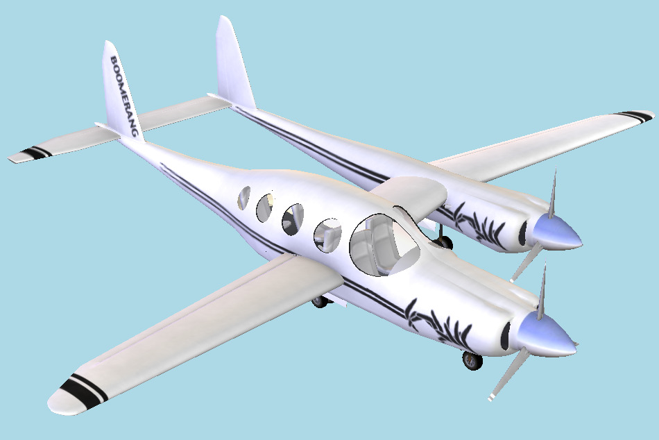 Rutan Boomerang Aircraft 3d model