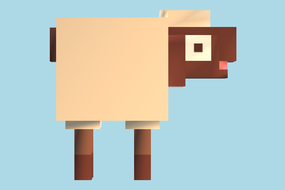 Crossy Road Fluffy Sheep 3d model