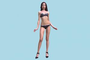 Girl scanned-model, scanned, girl, woman, swimming, bikini, lady, female, , posing, babe, photogrammetry, human, people