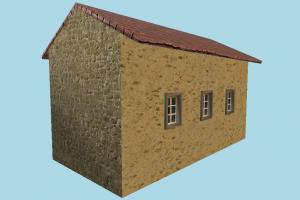House house, country, home, building, build, residence, domicile, structure, lowpoly
