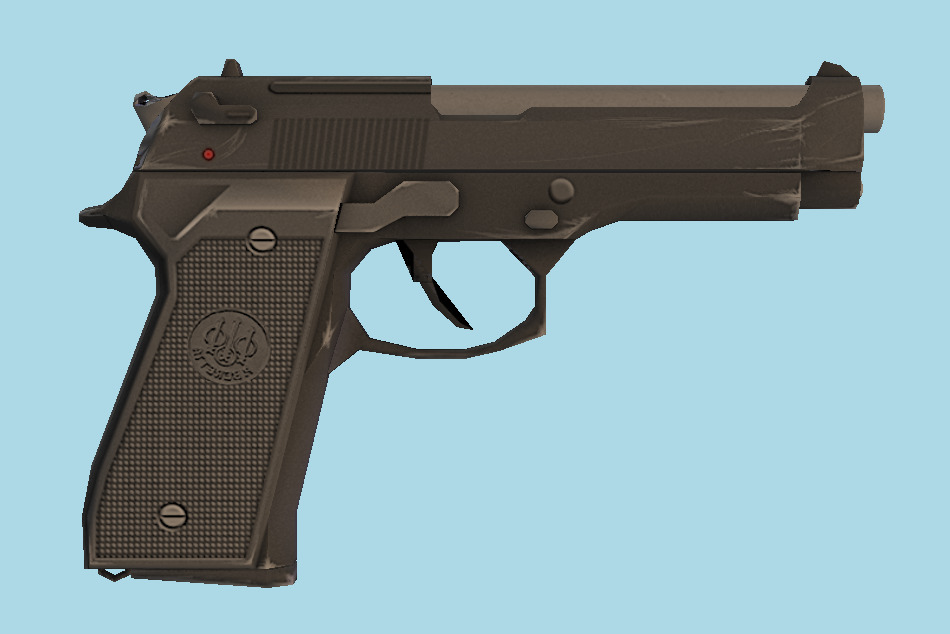 Pistol Gun Beretta M9 Black N241016 3d model
