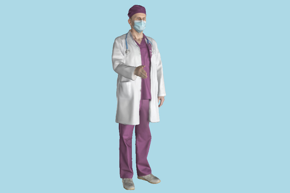 Medical Doctor Male is Shaking Hand 170 3d model