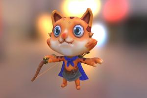 Archer Cat archer, mobilegames, archer-character, archer-archer-character-arrow-character, maya, character, unity, cartoon, photoshop, lowpoly, gameart, zbrush, archer-lowpoly