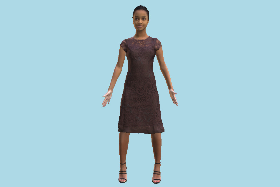 African Woman Elegant 3d model