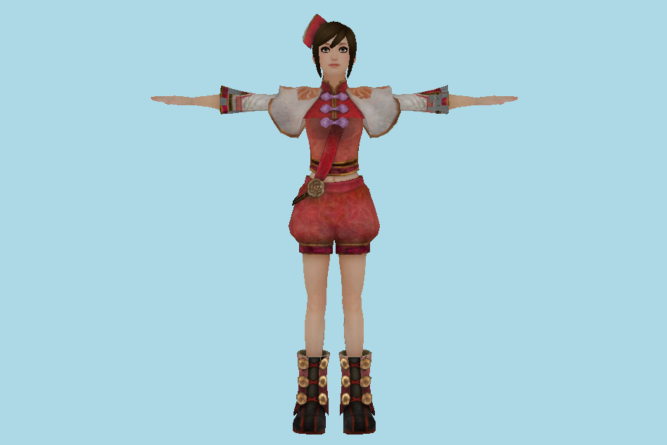 Dynasty Warriors 7 Girl Warrior Xiao Qiao 3d model