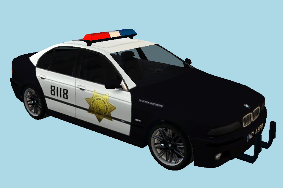 BMW M5 Police Car 3d model