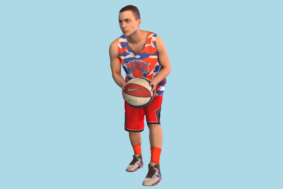 Basketball Man Player Holding Ball 3d model