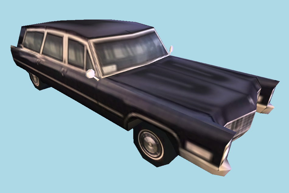 Hearse Car Low-poly 3d model