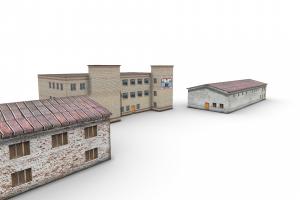 Correctional Facility russian, russia, old, oldhouse, denlog, correctional-facility, low-poly, free