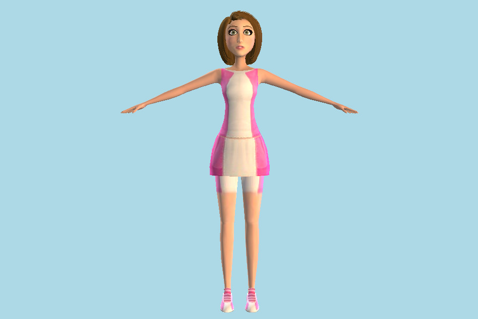 Bee Movie Game Vanessa Bloome Tennis Outfit Girl 3d model
