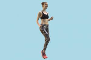 Running Woman scanned-models, running, jogging, girl, female, woman, people, human, character, adidas, bikini, , sports, sport