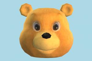 Bear Head head, face, bear, teddy, animal, animals, cartoon