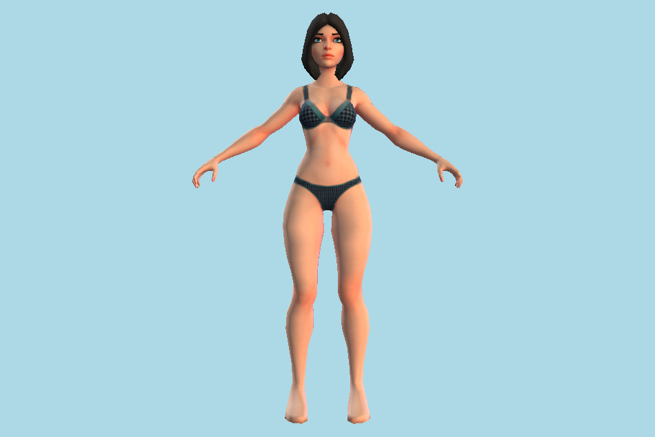 Stylized Female Girl Character 3d model
