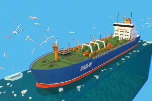Isometric Boat Ship Blue Oil Tanker in ocean fish, winter, oil, nuclear, ice, barge, tanker, urban, explorer, ocean, north, launch, seagull, polar, cargo, delivery, pole, isometric, tow, glacier, arctic, flock, refining, expedition, antarctic, isometrical, oil-tanker, mainland, ship, sea, boat