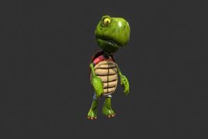 Comic Toortle Boy turtle, green, boy, comic, shell, runner, run, reptile, cartoon, game, pbr, lowpoly, low, poly, animal, animation