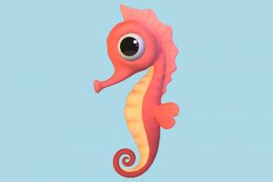 Seahorse seahorse, horse-fish, sea-creature, river, sea, horse, fish, hippocampus, small, marine, shallows, cartoon, toony, character