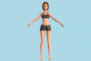 Female Character woman, girl, cartoon, female, people, human, person, character, cute, indie, fitness, lowpoly, sport