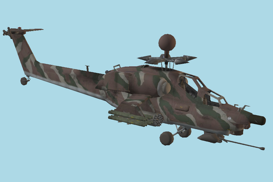 Animated Attack Helicopter 3d model