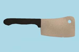 Butcher Knife knife, kitchen, butcher, cook, object