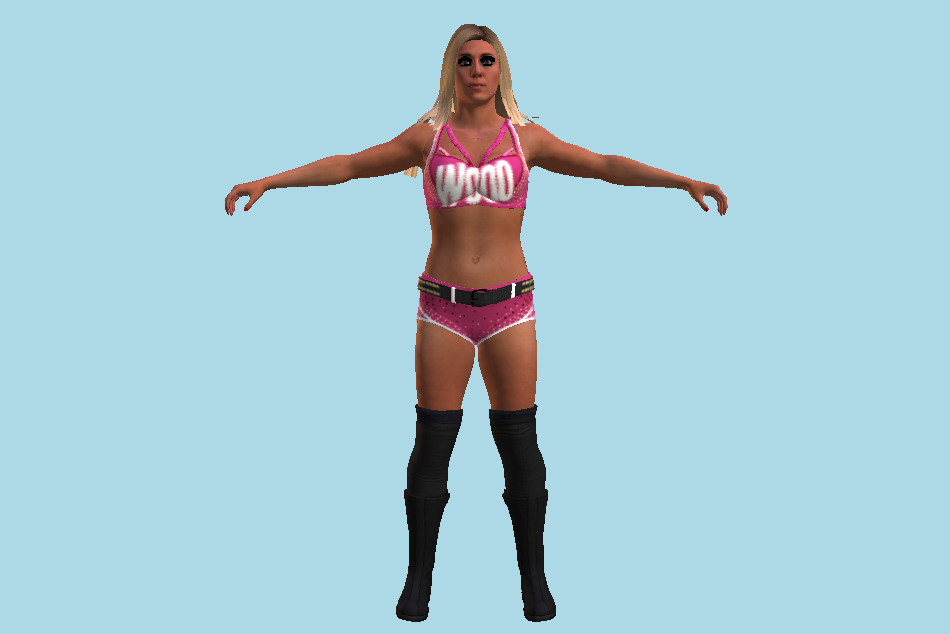 Charlotte WWE 2K17 Female Wrestler Superstar Girl 3d model