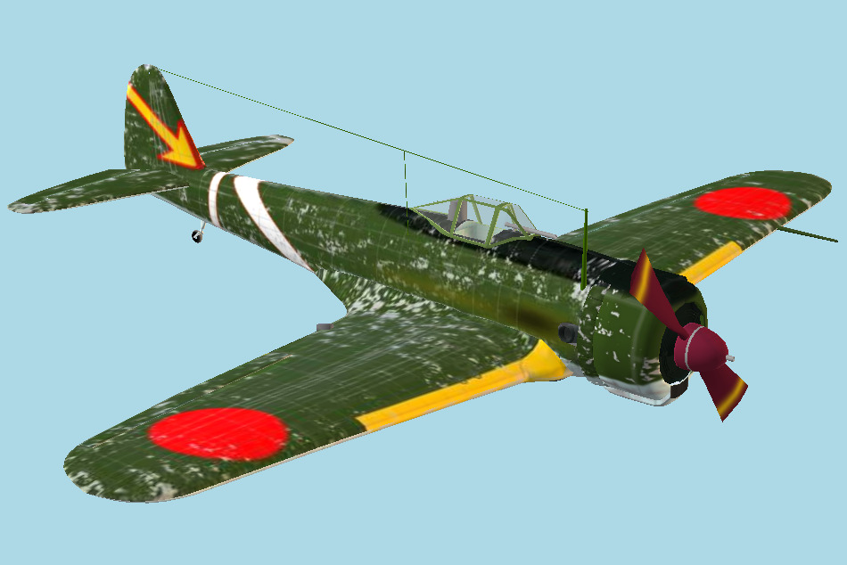 Nakajima Ki43 Bundle Warplane 3d model