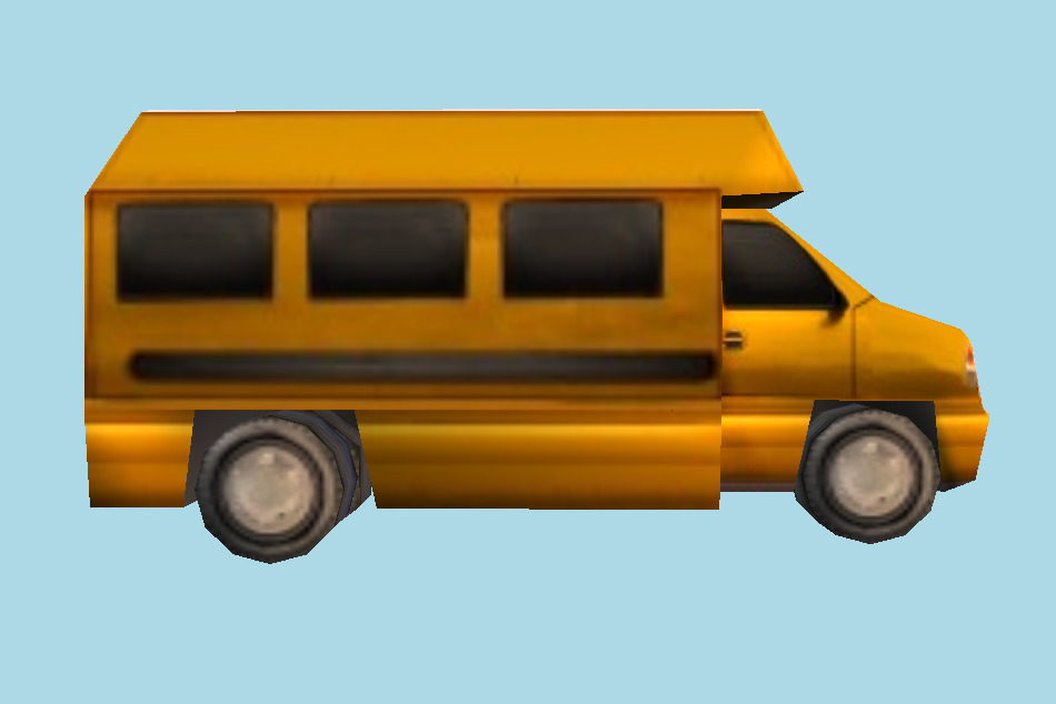 Low poly Bus 3d model