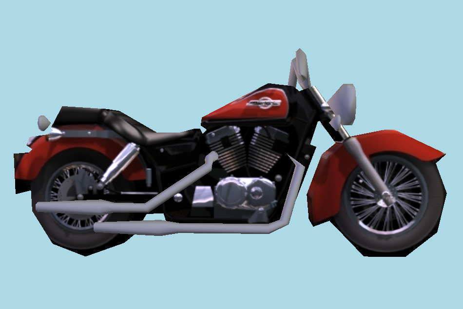 Honda Shadow American Classic Edition Motorcycle Lowpoly 3d model