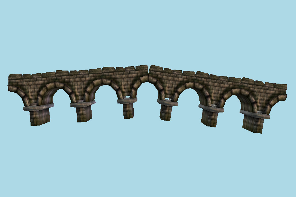 Medieval Stone Bridge Old Design 3d model