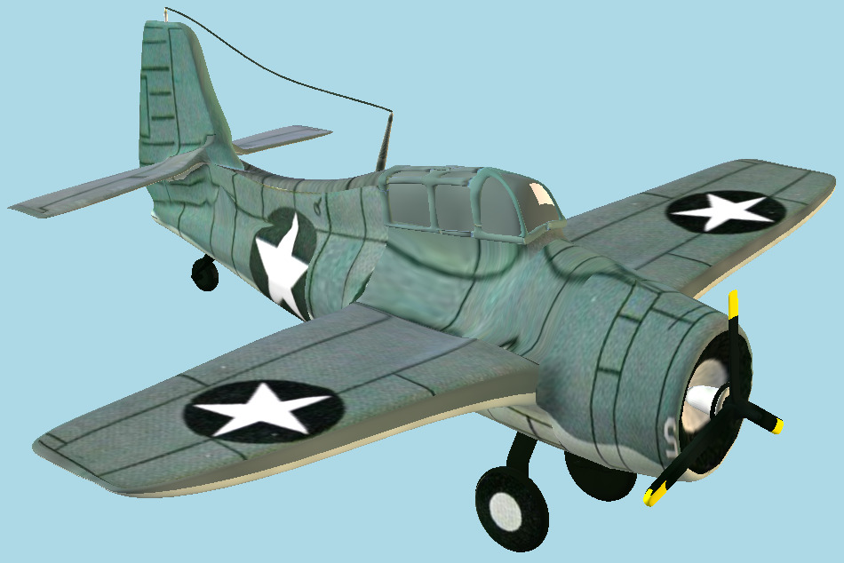 Grumman F4F Wildcat Warplane 3d model
