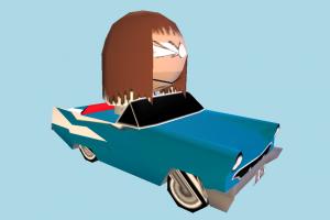 Shelly Car Driver shelly, cartoon, car, driver, low-poly, toon, South Park Rally