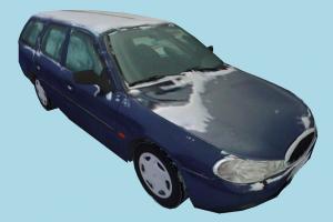 Car Snowy car, truck, vehicle, transport, carriage, blue, snow, ice, cold, low-poly