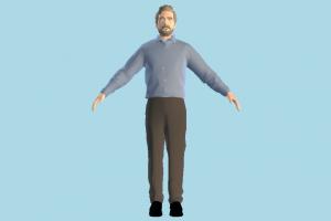 Toony Old Man man, male, cartoon, toony, aged, old, poly, art, people, human, person, character, lowpoly