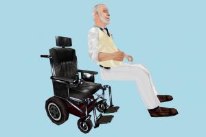 Wheelchair Sci mdl, hlmdl, halflife, characters, animated