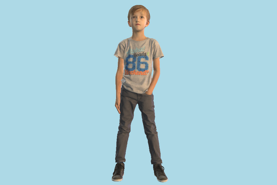 Casual Boy Kid Child 3d model