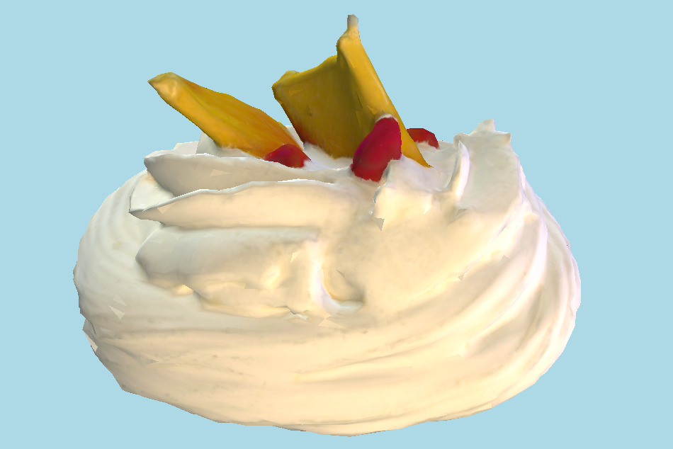 Meringue Pie Cream Cake 3d model