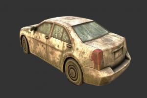 Overgrown Car abandoned, sedan, post-apocalyptic, wreck, ruined, destroyed, overgrown, substance, 3dsmax, vehicle, pbr, sci-fi, car