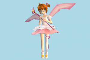 Sakura Girl angle, girl, butterfly, female, woman, people, human, character, cartoon