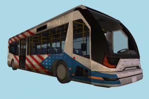 Bus with interior details 3d model