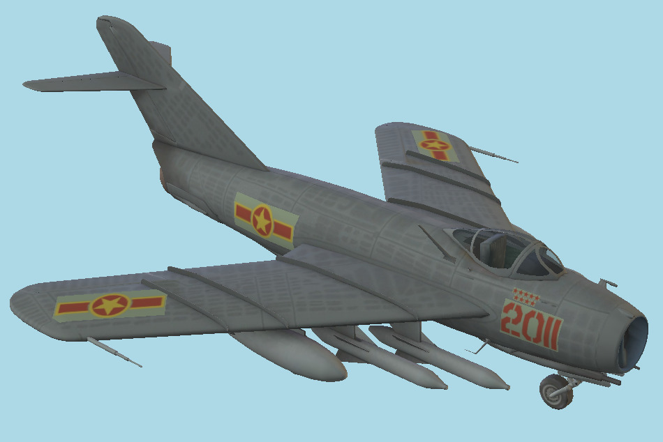 MIG-15 Fighter Warplane 3d model