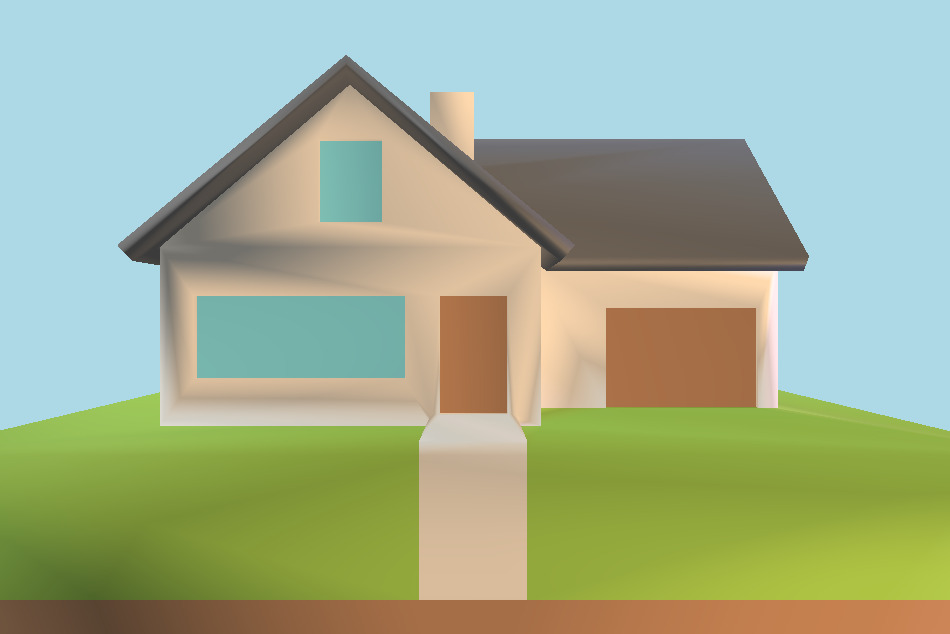 Suburb Asset Small Country House Low-poly 3d model