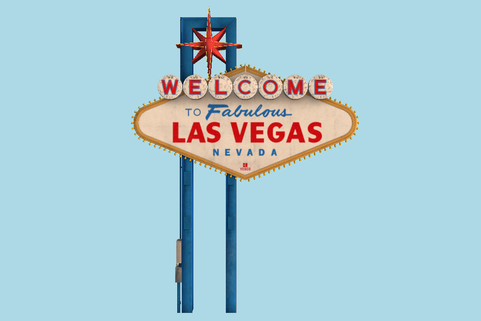 Las Vegas Sign Billboard Banner for Street 3d model