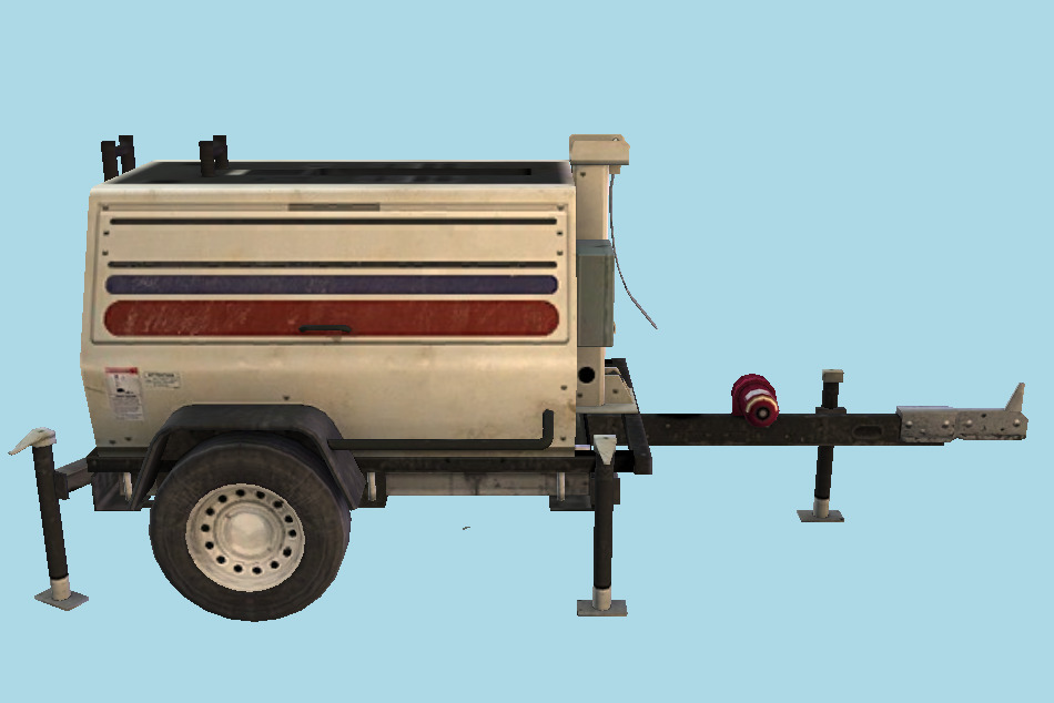 Army Generator Trailer Mounted 3d model