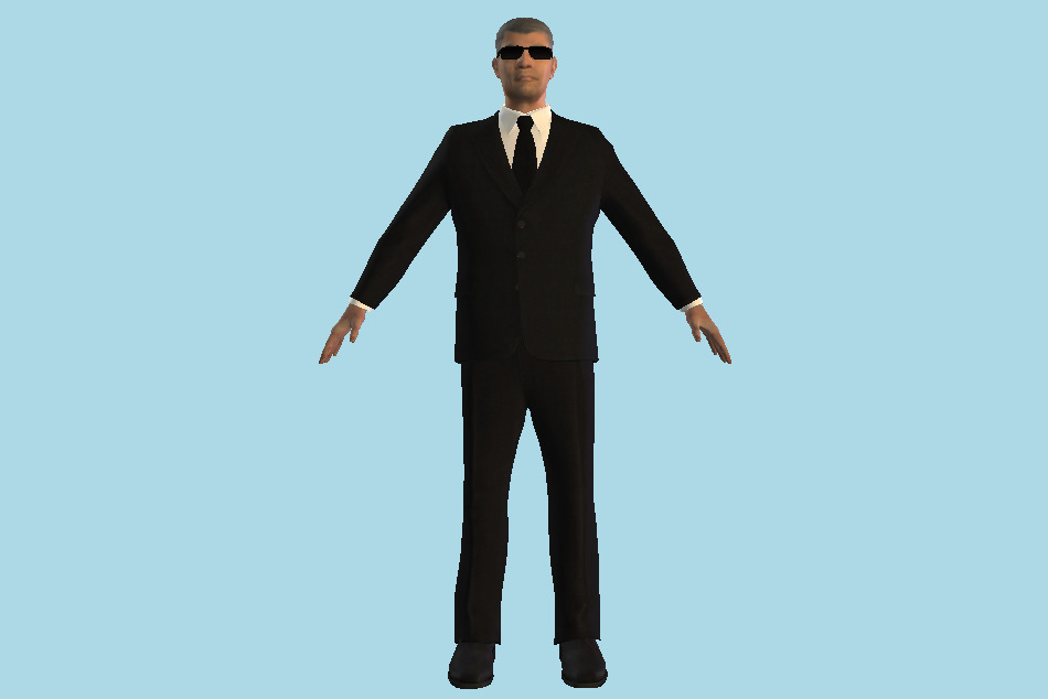 Secret Service Agent Business Man 3d model