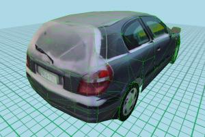 Car Dirty car, truck, vehicle, transport, carriage, blue, ice, dirty, low-poly