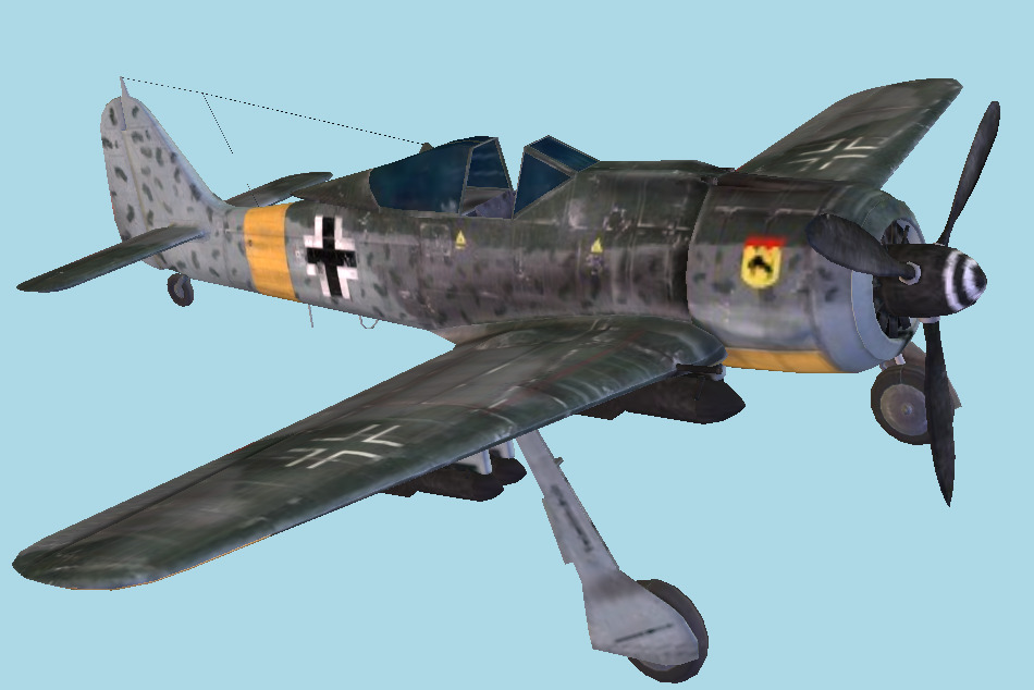 German WW 2 FW 190 Military Plane 3d model