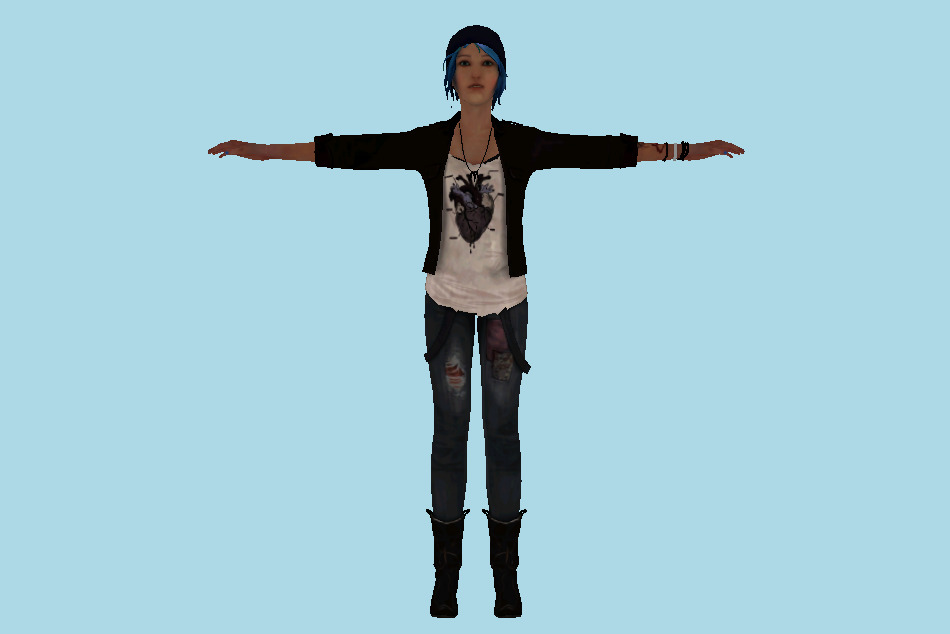 Chloe Price Girl with jacket 3d model
