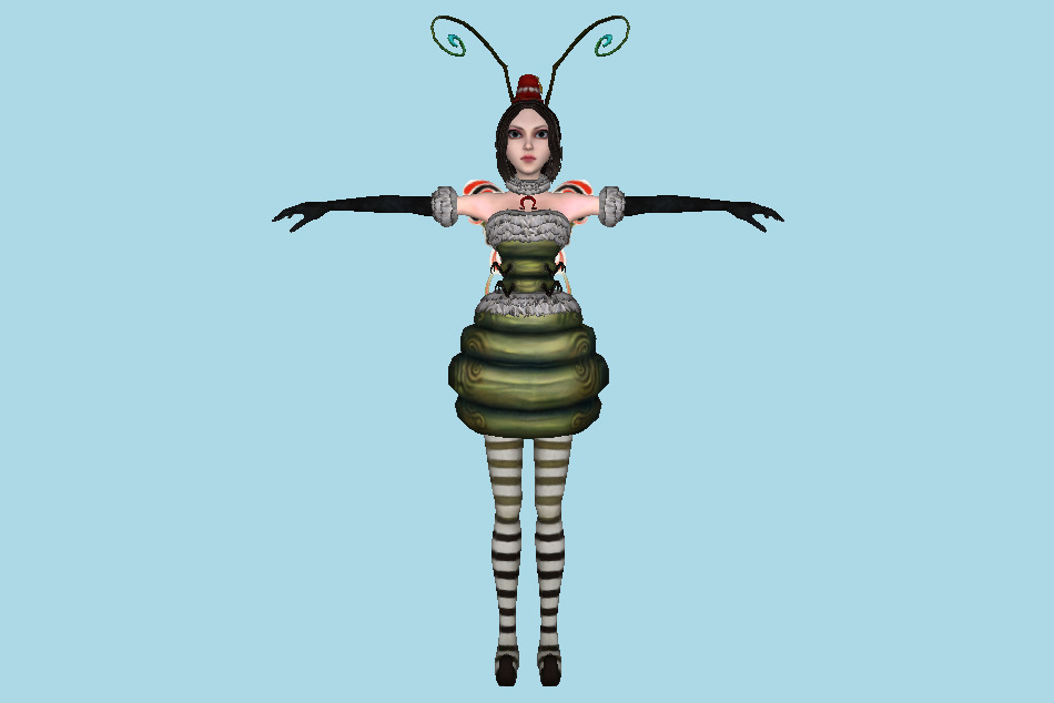 AMR - Alice Madness Returns - Alice Wonderland Caterpillar 3d model