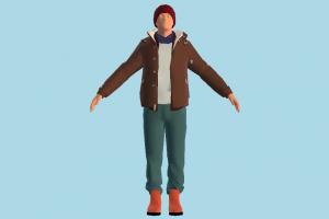 Man man, male, cartoon, toony, poly, art, people, human, person, character, lowpoly
