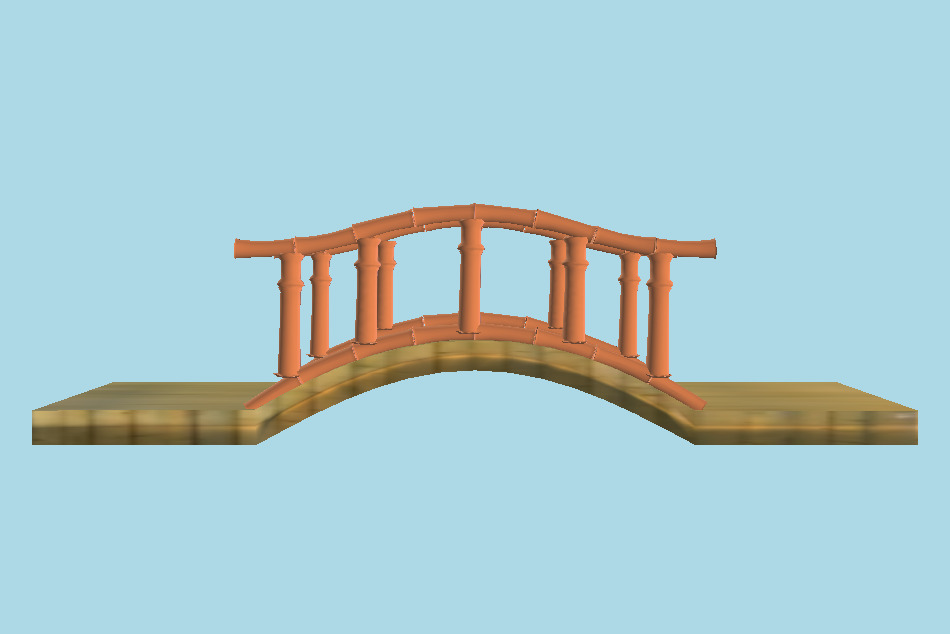 Wood Plank Bridge 3d model