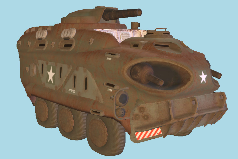 Fallout 4 APC Military Tank 3d model